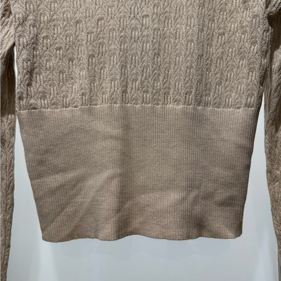 EMANUEL UNGARO Beige Button-Up Silk Cardigan Size M Classic Timeless Elegant - Picture 8 of 13